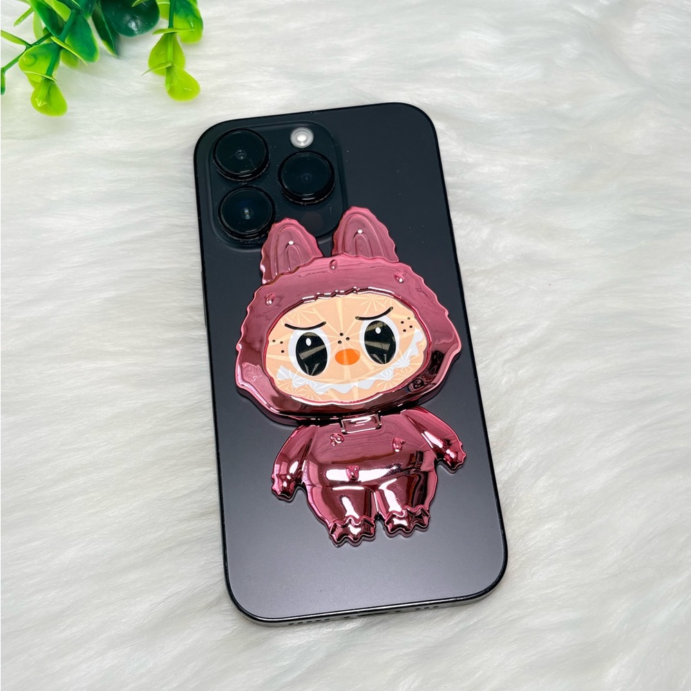 Labubu Metallic Pink Phone Mirror/Stand